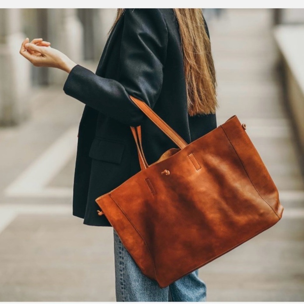 Jack Gomme Atelier GenuineLeather Calm ToteBag Purse -Khaki Made In France RAREā - Picture 3 of 16